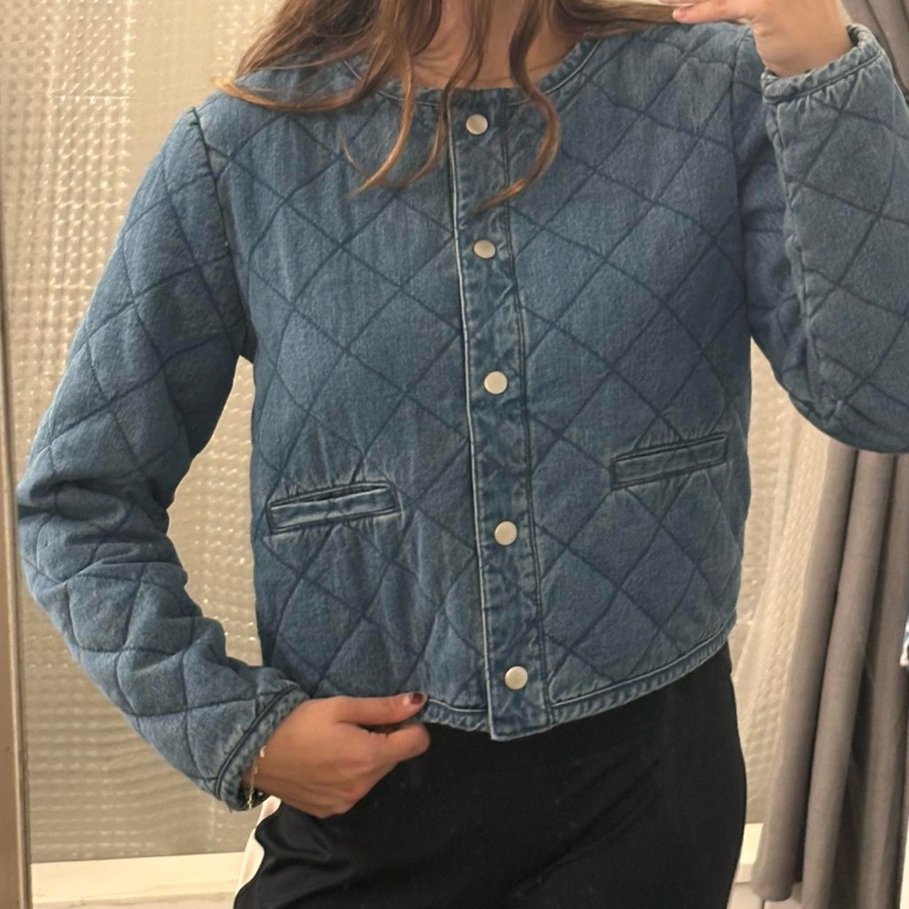 Quilted Blue Denim Jacket